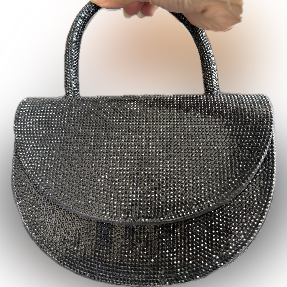 Elegant Black or Gold Rhinestone Handbag